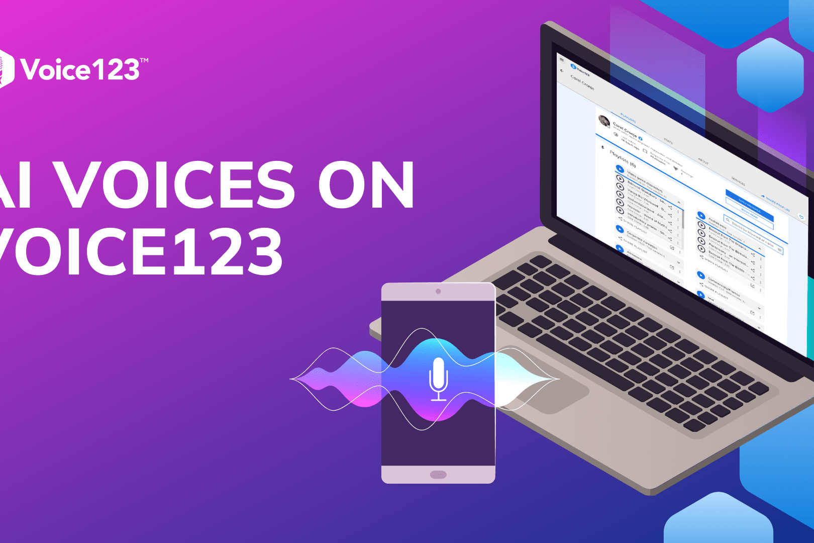 Voice123's AI voices